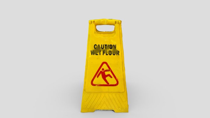 Wet floor sign 3D Model
