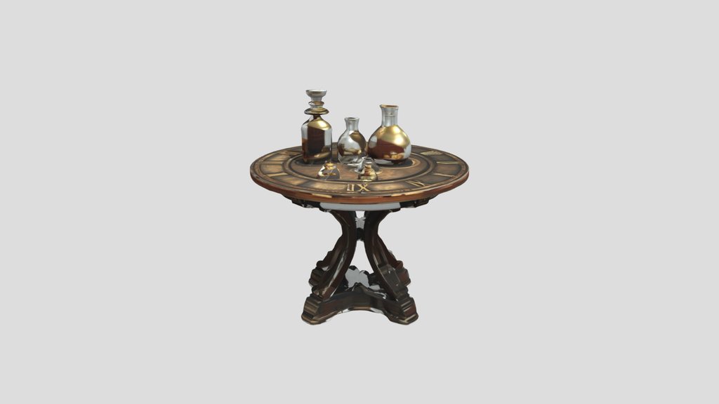Alchemy Table — 3D Model | Game Ready | PBR Text