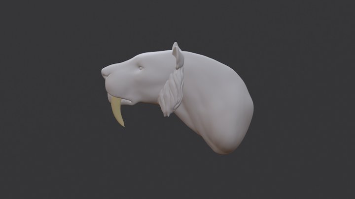 Stylized smilodon head 3D Model