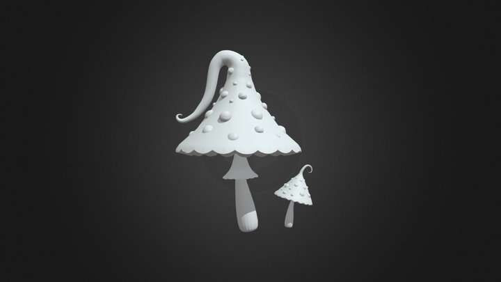 Blue Mushroom 3D Model