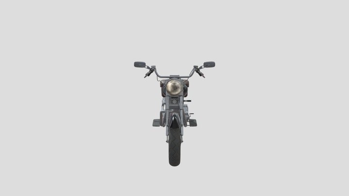 Old Fashioned Motorcycle 3D Model
