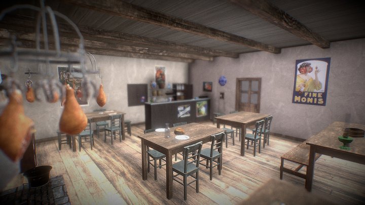 Auberge Scene Production 3D Model