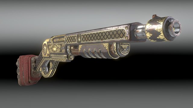 Rustpunk Shotgun 3D Model