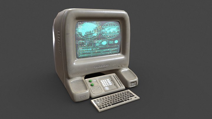 Retro Scifi computer v2 3D Model