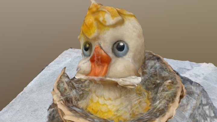 Tiny chicken (pollito), it's a very old baby toy 3D Model