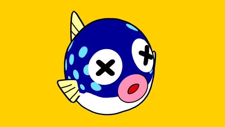 Toon Puffer Fish 3D Model