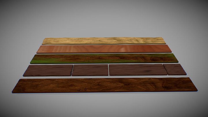 small wooden planks collection 3D Model