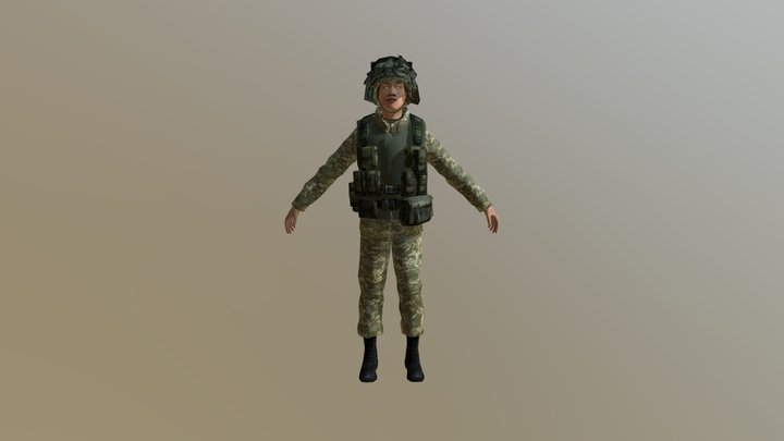 Ukrainian soldier 3D Model