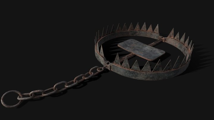 Chained Bear Trap 3D Model
