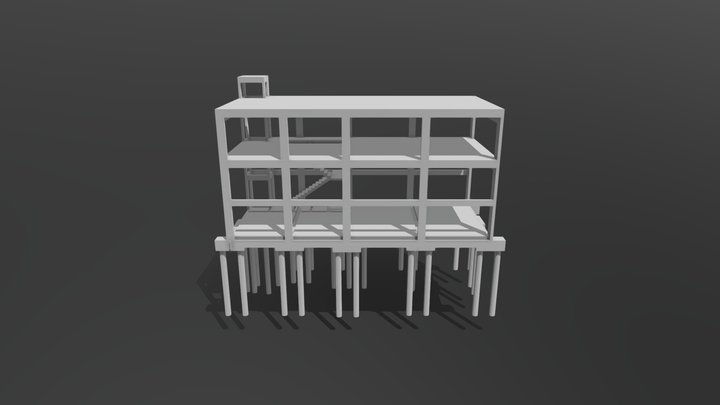R. Cecília  - Pórtico Estrutural 3D 3D Model
