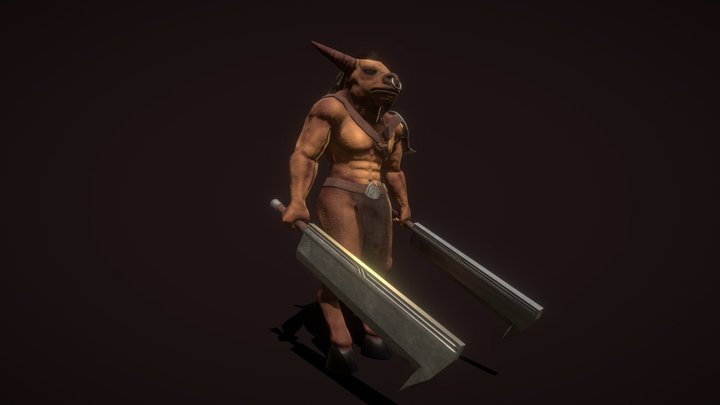 Minotaur Low-Poly – Modelo 3D gratuito STL