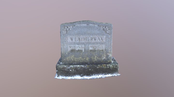 Grave Marker of Myron E. and Annie Weatherwax 3D Model