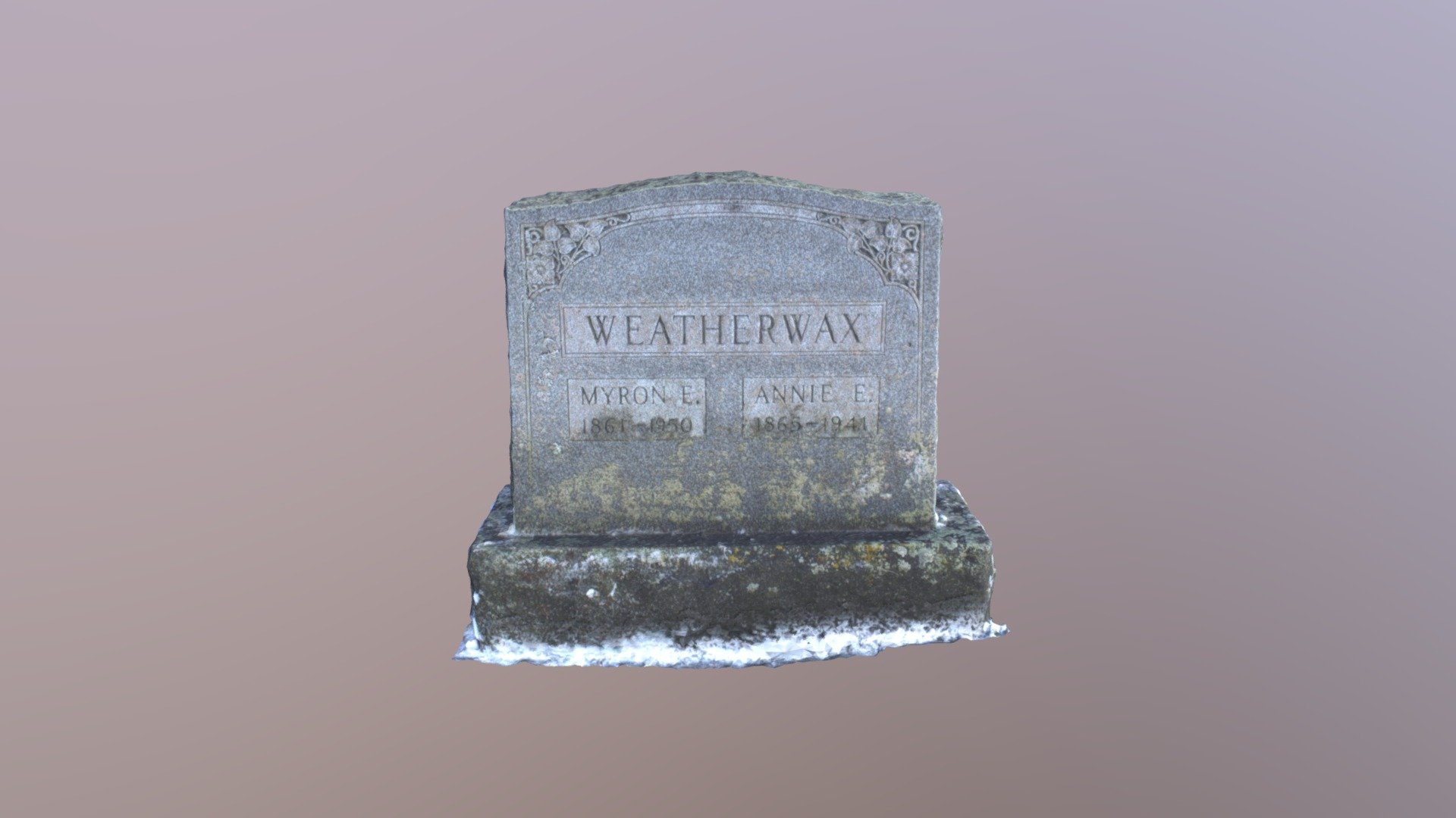 Grave Marker of Myron E. and Annie Weatherwax