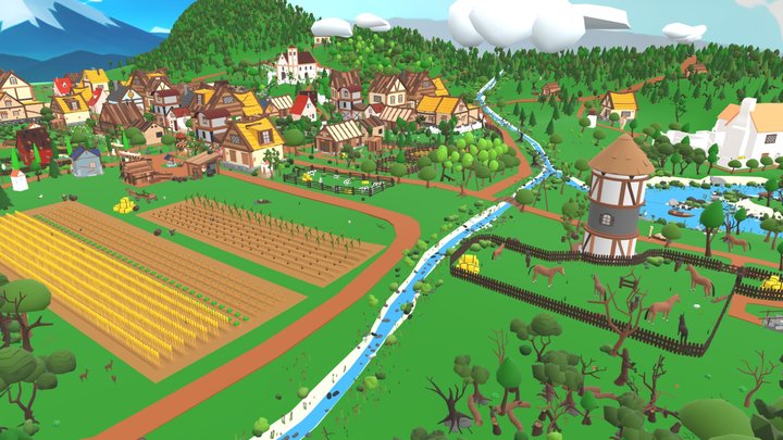 Slavic town 3D Model