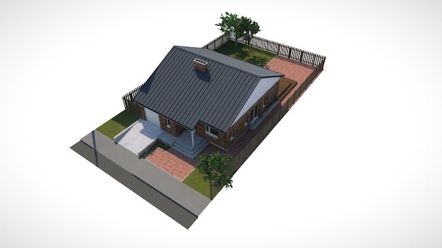 Modern bungalow Web3D 3D Model