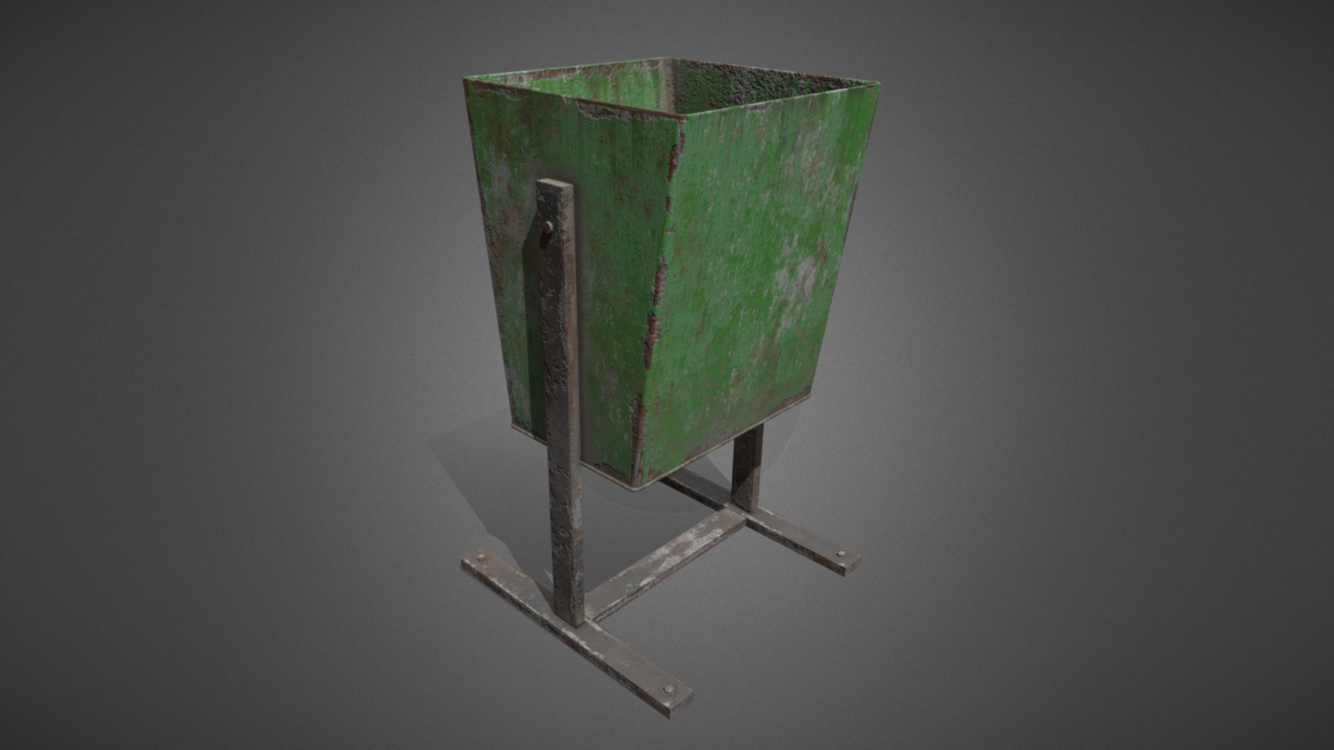 3D model Trash Can - This is a 3D model of the Trash Can. The 3D model is about a green and black birdhouse.