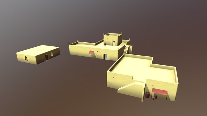 Middle Eastern Hut Kitset - Showcase Scene 3D Model
