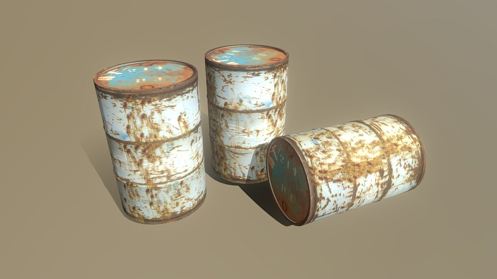 Oil barrel Textured Game assets