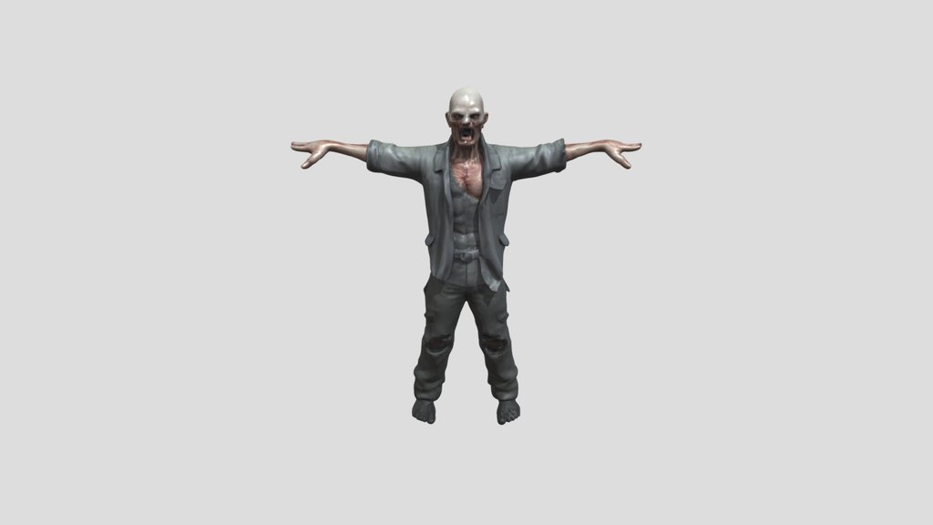Scary zombie man