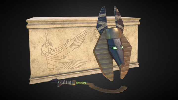 Anubis Sword and Shield 3D Model