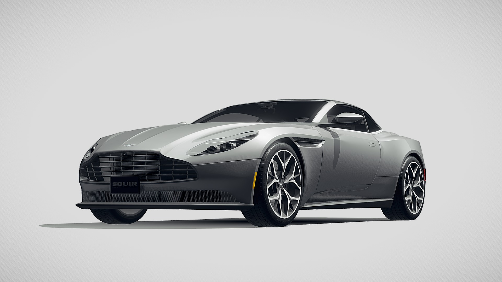 3D model Aston Martin DB11 volante 2019 - This is a 3D model of the Aston Martin DB11 volante 2019. The 3D model is about a silver sports car.
