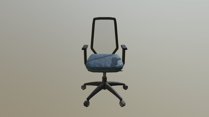 Desk Chair Sketch Fab 3D Model