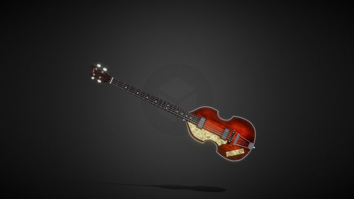 Paul McCartneys Lefthanded Hofner Bass 3D Model