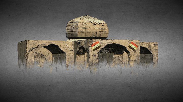 Syrian war stylized mosque 3D Model