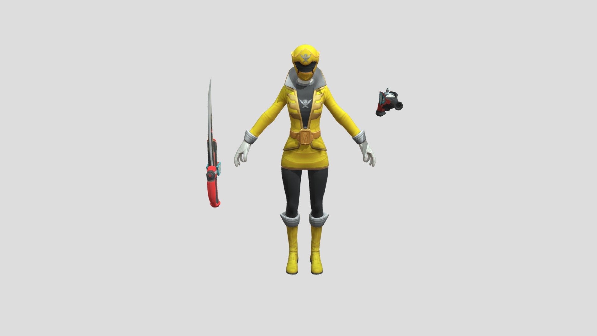 Yellow Ranger megaforce - Download Free 3D model by Killprimes [e833d36 ...