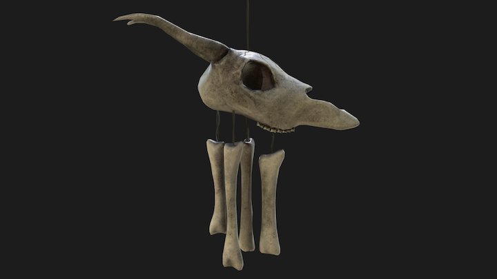Antelope Skull Wind Chime 3D Model