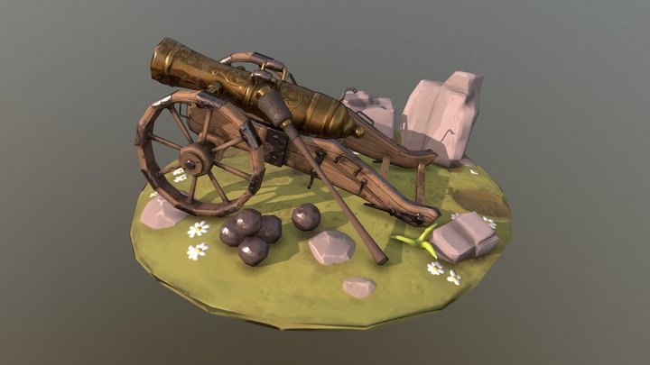 [STUDENT PROJECT] - Stylized Napoleonic Cannon 3D Model