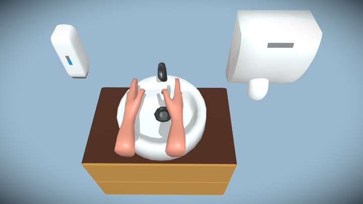 Simple Hand Washing Animation (COVID-19) 3D Model