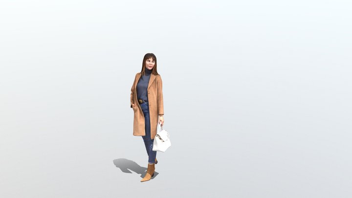 Low poly - Woman Example 3D Model