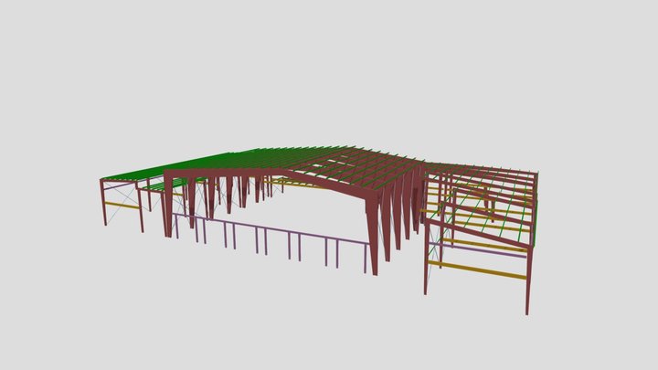 Fire House Metal Building Structure 3D Model