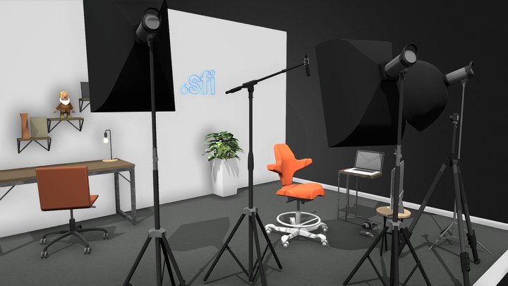 Interview Setup 3D Model