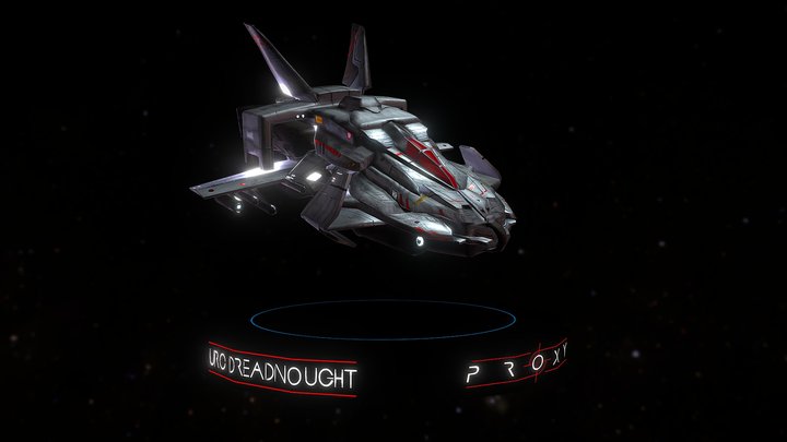 URC Dreadnought Gunship 3D Model