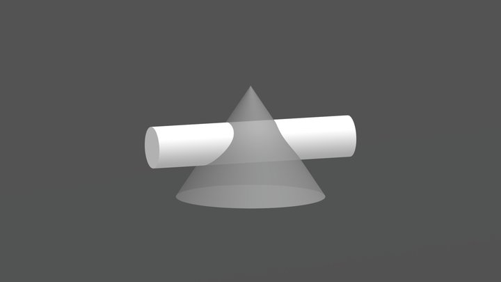 8.10 Durchdringungskurve Drehkegel-Drehzylinder 3D Model