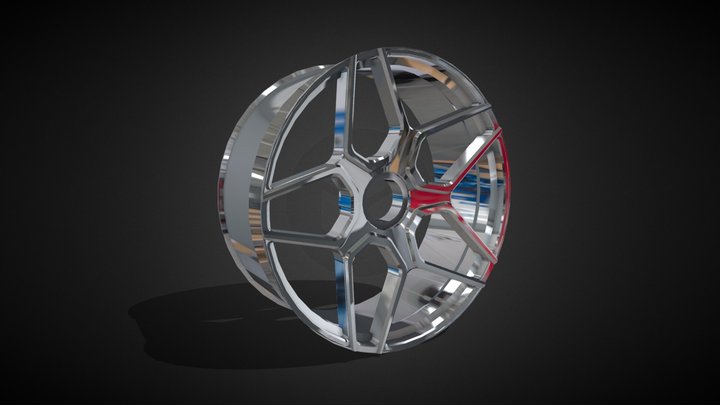16 by 6.5 inch Wheel Rim Concept Design 3D Model