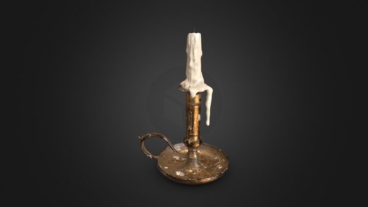 Victorian style chamberstick/candle-holder 3D Model
