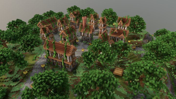 KitPvP Map ~ Abandoned Town 3D Model