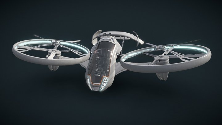 Sci-fi Aircraft 3D Model