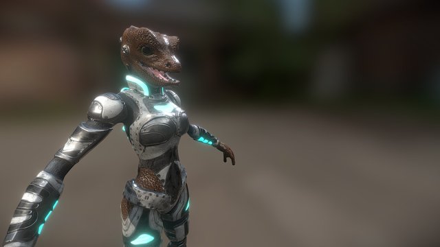 Scifi Humanoid Reptilian 3D Model