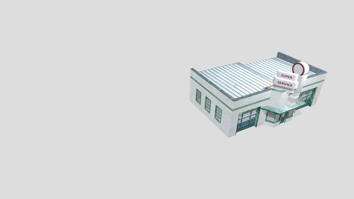 Eamon's Super Service, used car lot era 3D Model