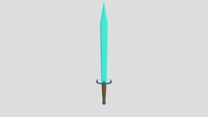 Lowpoly sword made of diamonds 3D Model