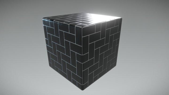 PBR - Herringbone Tile Test 3D Model