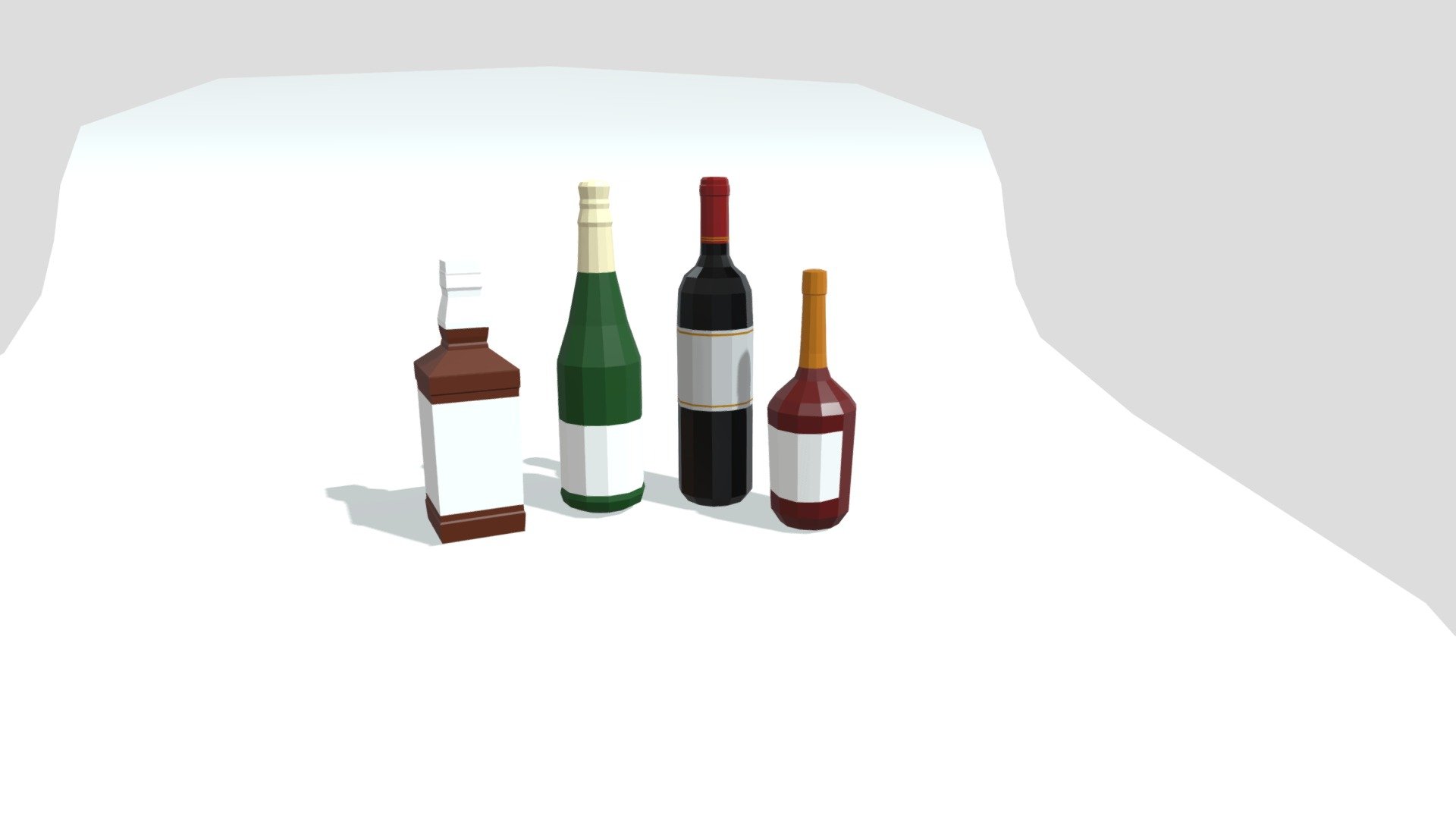 Low poly set of 4 bottles - Download Free 3D model by pandico [e8493e6 ...