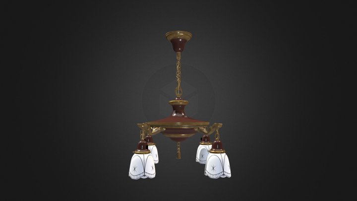 Antique Pan Lamp 001 (High Poly) 3D Model