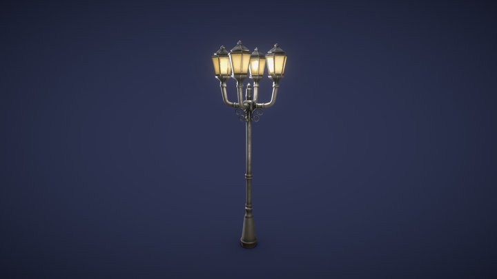 Stylized Streetlamp - Low Poly Game Asset 3D Model