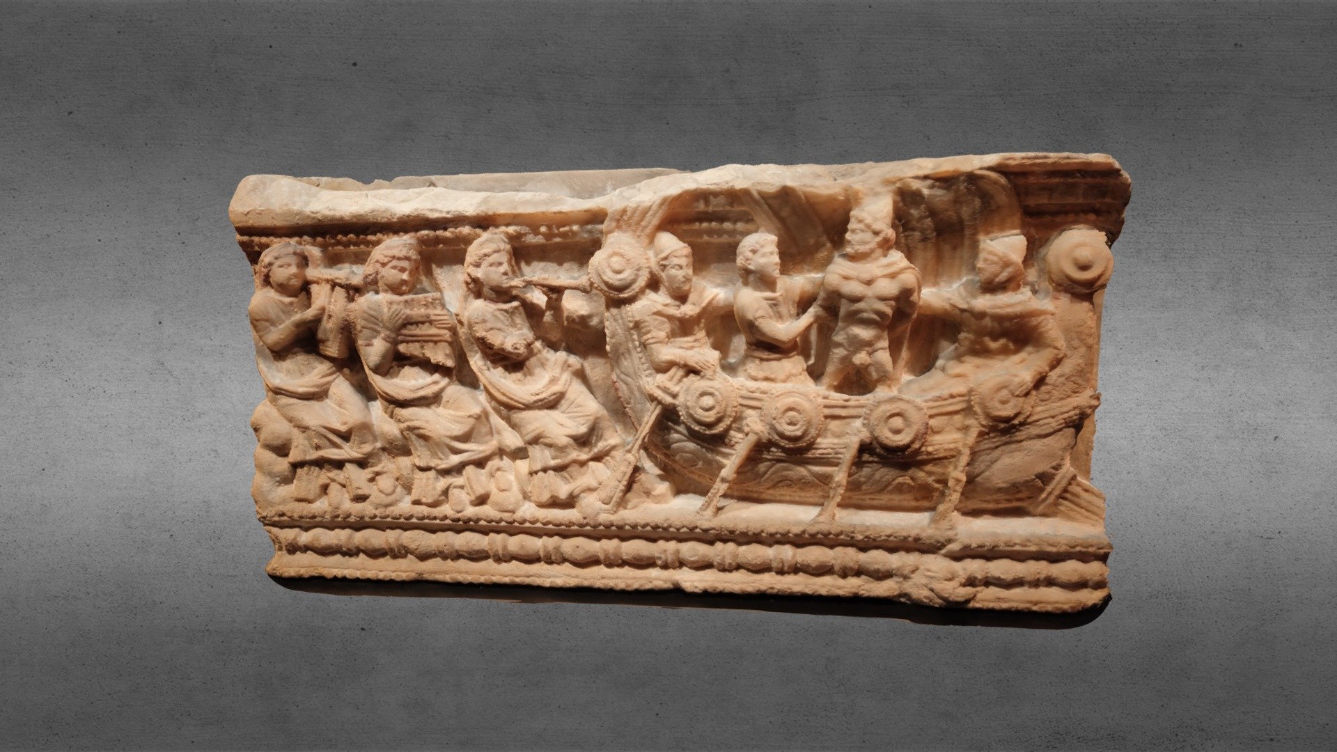 Urna cineraria con relieve de Ulises y sirenas