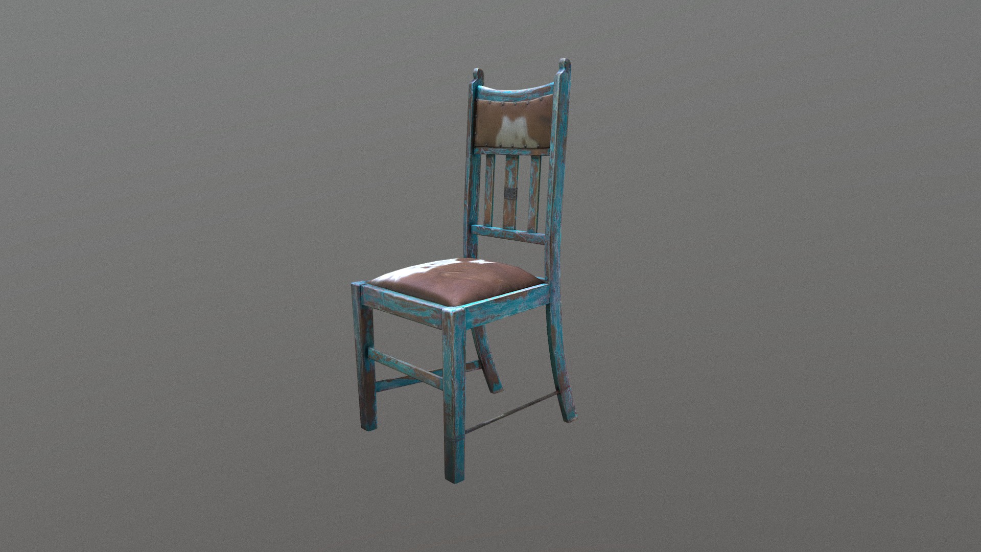 3D model African Chair - This is a 3D model of the African Chair. The 3D model is about a blue chair with a cushion.